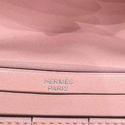 Hermes Pink Lizard Leather Bearn Wallet