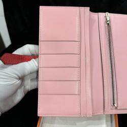 Hermes Pink Lizard Leather Bearn Wallet