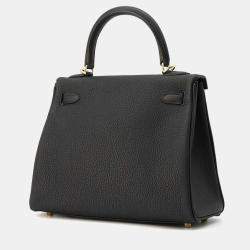 Hermes Black Togo Leather 25 Kelly Bag