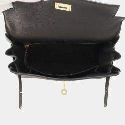Hermes Black Togo Leather 25 Kelly Bag
