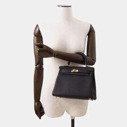 Hermes Black Togo Leather 25 Kelly Bag