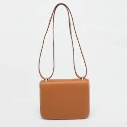 Hermès Gold Epsom Leather Palladium Finish Constance 18 Mini Bag