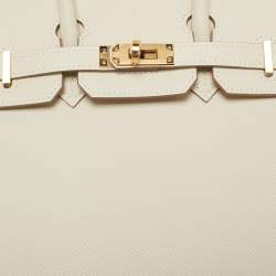 Hermès Nata Epsom Leather Gold Finish Birkin Sellier 25 Bag