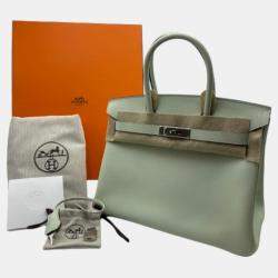 Hermes Vert Fizz Veau Epsom Leather Birkin 30 Bag