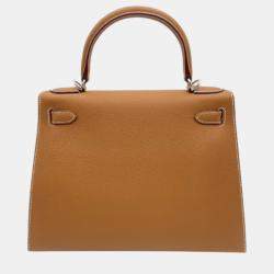 Pre Owned Hermes Gold Epsom Leather Kelly 28 Bag