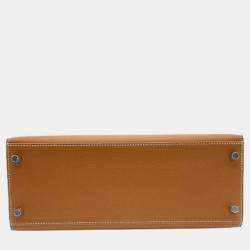Pre Owned Hermes Gold Epsom Leather Kelly 28 Bag