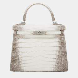 Hermes Himalaya Matte Niloticus Crocodile Leather Kelly 25 Bag