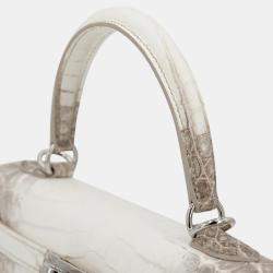Hermes Himalaya Matte Niloticus Crocodile Leather Kelly 25 Bag