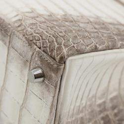 Hermes Himalaya Matte Niloticus Crocodile Leather Kelly 25 Bag