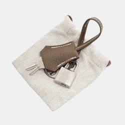 Hermes Etoupe Grey Togo Leather Birkin 25 Bag