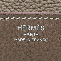Hermes Etoupe Grey Togo Leather Birkin 25 Bag