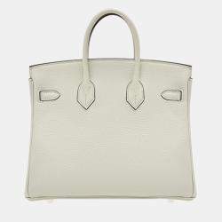 Hermes Gris Neve Togo Leather Birkin 25 Bag