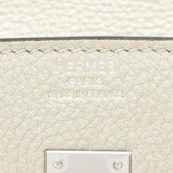 Hermes Gris Neve Togo Leather Birkin 25 Bag