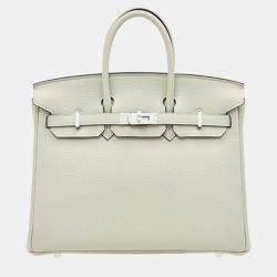 Hermes Gris Neve Togo Leather Birkin 25 Bag
