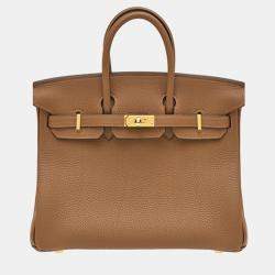 Hermes Alezan/Chestnut Brown Togo Leather Birkin 25 Bag