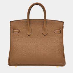 Hermes Alezan/Chestnut Brown Togo Leather Birkin 25 Bag