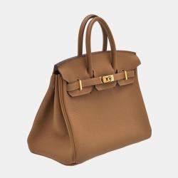 Hermes Alezan/Chestnut Brown Togo Leather Birkin 25 Bag