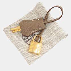 Hermes Etoupe Grey Togo Leather Birkin 25 Bag