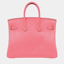 Hermes Rose Azalee Swift Leather Birkin 25 Bag