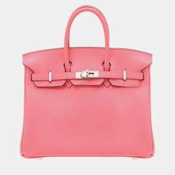 Hermes Rose Azalee Swift Leather Birkin 25 Bag