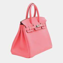Hermes Rose Azalee Swift Leather Birkin 25 Bag