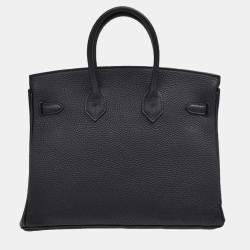 Hermes Black Togo Leather Birkin 25 Bag