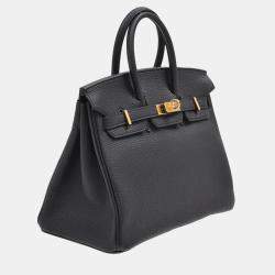Hermes Black Togo Leather Birkin 25 Bag