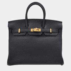 Hermes Black Togo Leather Birkin 25 Bag
