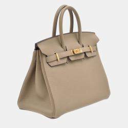 Hermes Beige Marfa Togo Leather Birkin 25 Bag