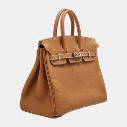 Hermes Gold Togo Leather Birkin 25 Bag