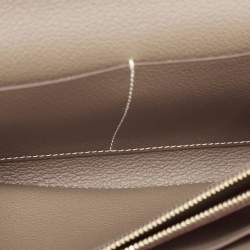 Pre Owned Hermes Etoupe Evercolor Leather Kelly To Go Wallet