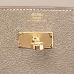 Pre Owned Hermes Etoupe Evercolor Leather Kelly To Go Wallet