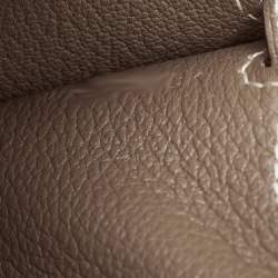 Pre Owned Hermes Etoupe Evercolor Leather Kelly To Go Wallet