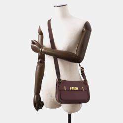 Hermes Rouge Leather Jypsiere Mini Shoulder Bag