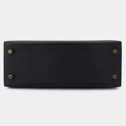 Pre Owned Hermes Black Epsom Kelly Sellier 25 Bag