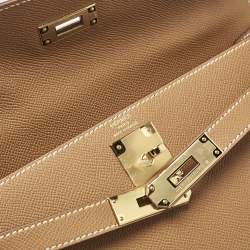 Hermès Gold Epsom Leather Gold Finish Kelly Sellier 28 Bag