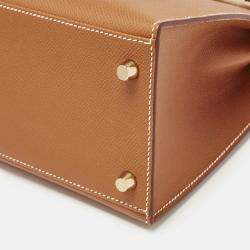 Hermès Gold Epsom Leather Gold Finish Kelly Sellier 28 Bag