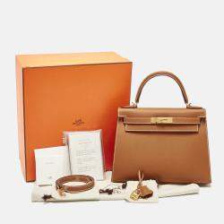 Hermès Gold Epsom Leather Gold Finish Kelly Sellier 28 Bag
