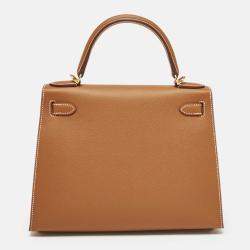Hermès Gold Epsom Leather Gold Finish Kelly Sellier 28 Bag