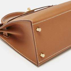 Hermès Gold Epsom Leather Gold Finish Kelly Sellier 28 Bag