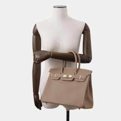 Hermes Etoupe Epsom Leather Birkin 30 Bag