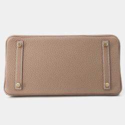 Hermes Etoupe Togo Leather Birkin 30 Bag 