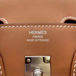 Hermes Gold Swift Leather Palladium Finish Birkin 25