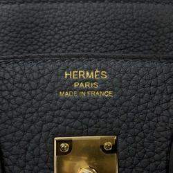 Hermes Gris Misty Togo Leather Gold Finish Birkin 25 