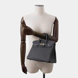 Hermes Gris Misty Togo Leather Gold Finish Birkin 25 