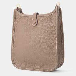 Pre Owned Hermes Etoupe/Blue Indigo Taurillon Clemence Evelyne Amazon TPM Bag