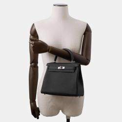 Hermes Black Togo Leather Kelly Retourne 25 Bag