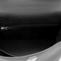Hermes Black Togo Leather Kelly Retourne 25 Bag