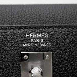 Hermes Black Togo Leather Kelly Retourne 25 Bag
