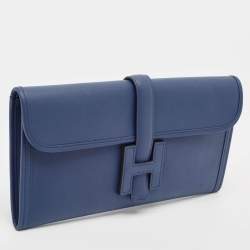 Hermès Bleu Agate Swift Leather Elan Jige 29 Clutch